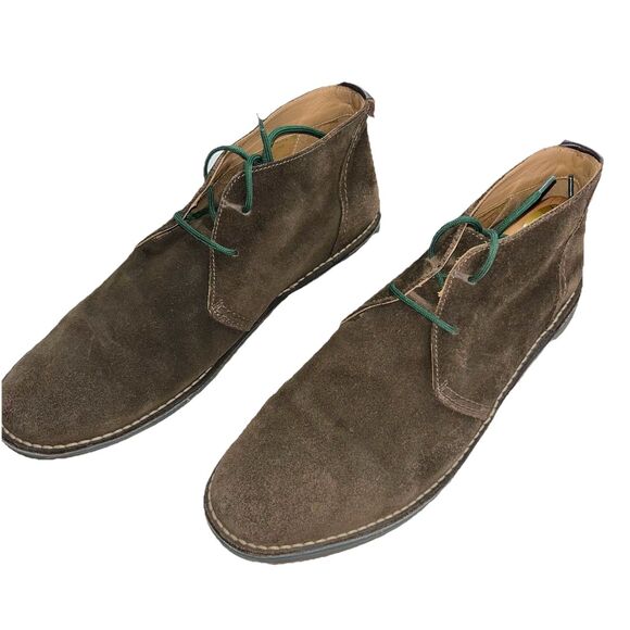 GEOX Men 12 Espresso Suede Chukka Desert Boots Italian Patent Rubber Outsole - Picture 2 of 8